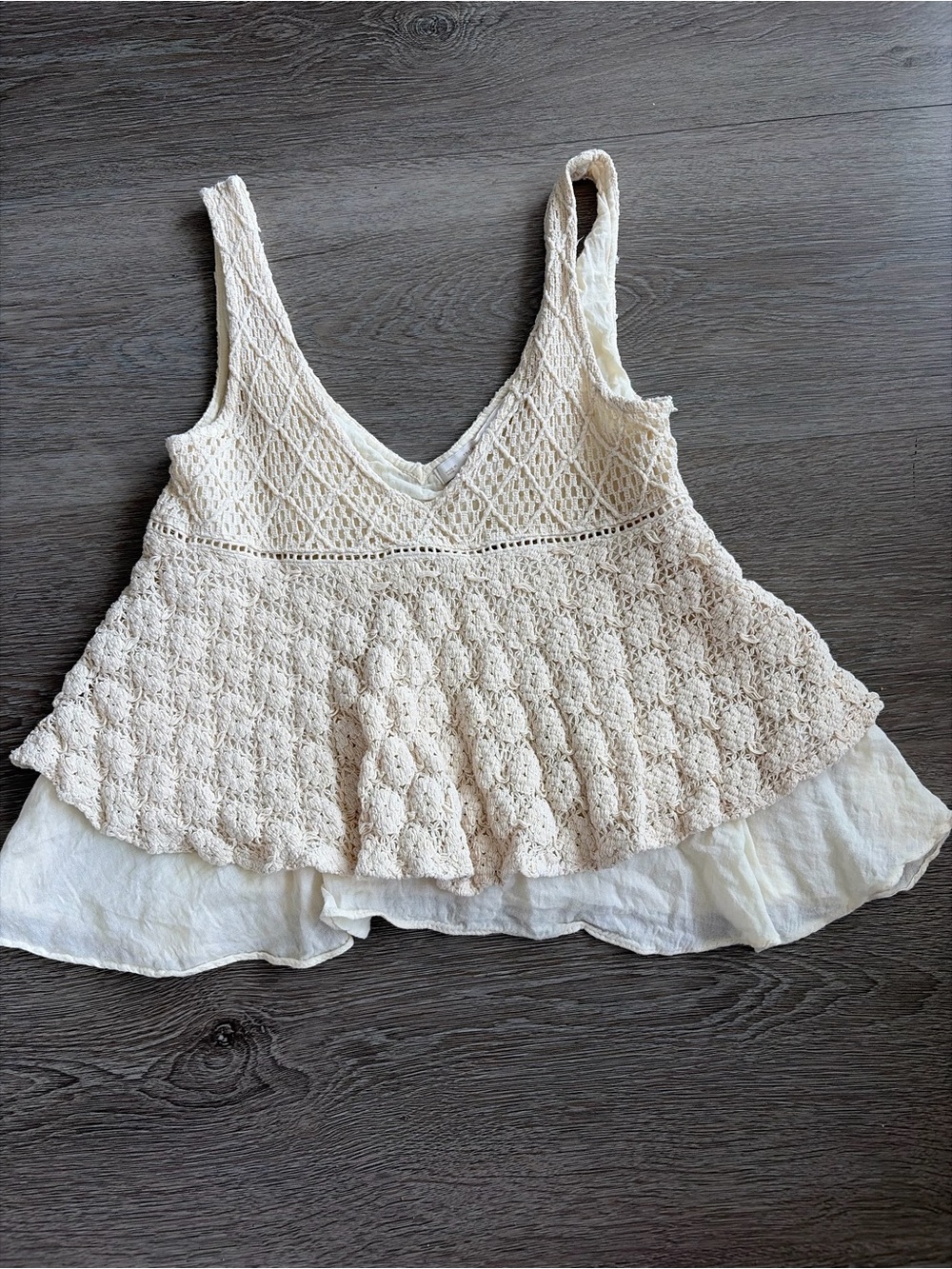 Zara Women's Cream crochet top